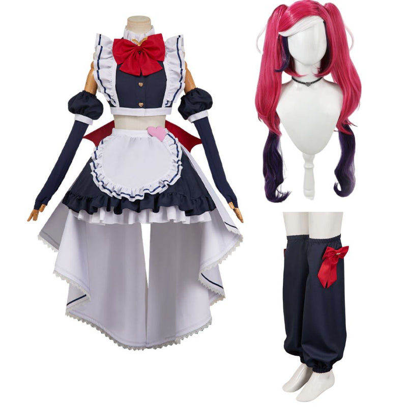 fitted lace wedding dress Hazbin Hotel Season 2 Velvette Maid and Bulter Black Maiden Dress Women  Carnival Halloween Cosplay Costume