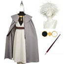 Witch Hat Atelier Qifrey Grey Wizard Outfit Men Halloween Carnival Party Cosplay Costume