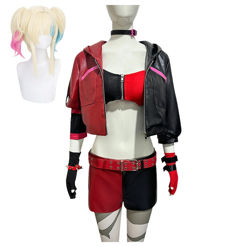 Suicide Squad Isekai 2024 TV Harley Quinn Women Red Suit Party Carnival Halloween Cosplay Costume