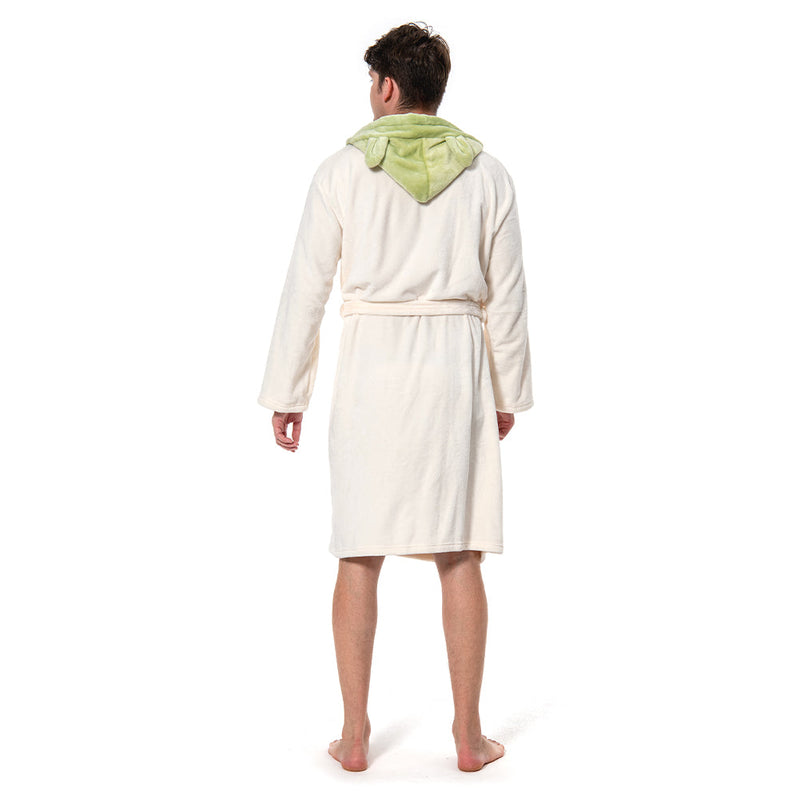 Yoda Jedi Ears Fleece Bathrobe Hooded Robe Costume Adult Size