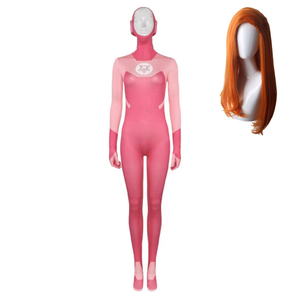 Invincible 2024 Atom Eve Women Pink Jumpsuit Party Carnival Halloween Cosplay Costume