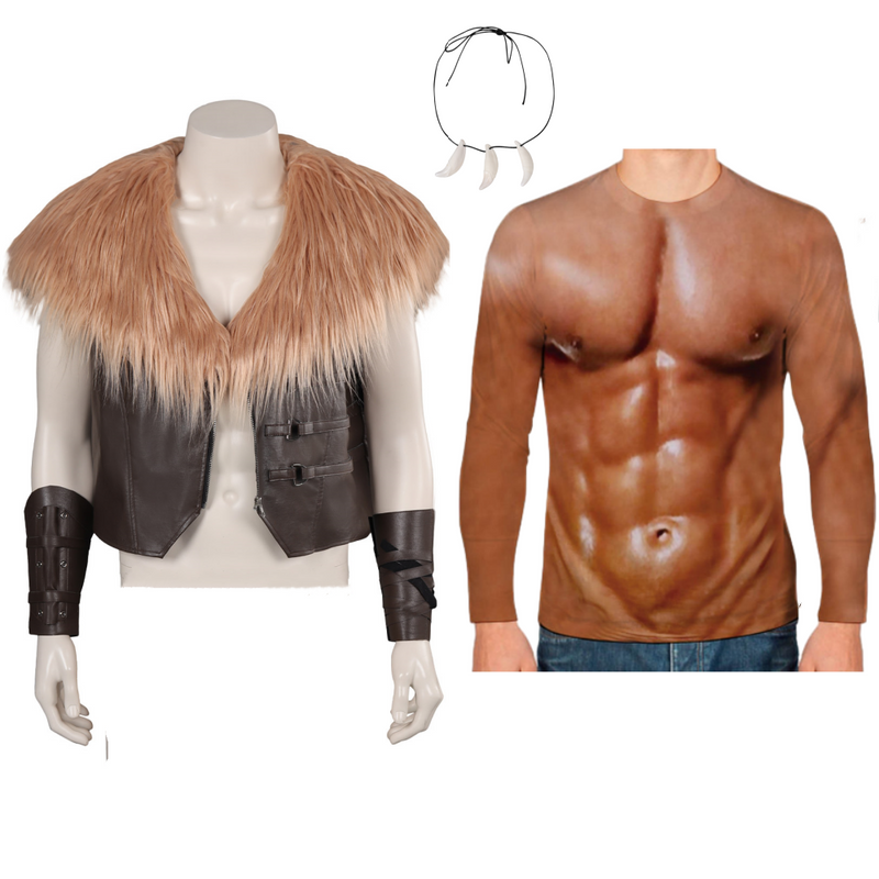 Kraven the Hunter Men Adult Shawl Vest Suit Party Carnival Halloween Cosplay Costume