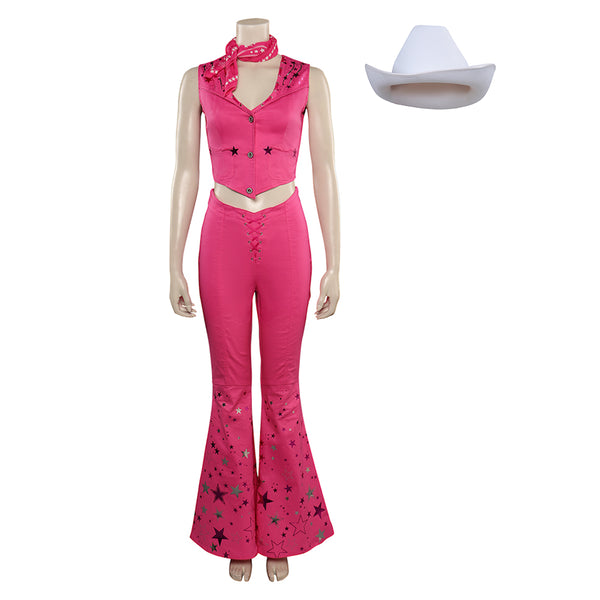 2023 Pink Cowgirl Star-Covered Flared Pants Cosplay Costume