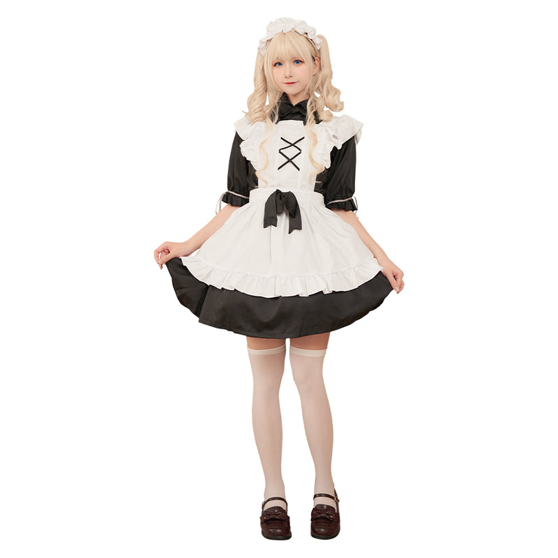 Maid Dress Black White Outfits Halloween Carnival Party Suit Cosplay Costume