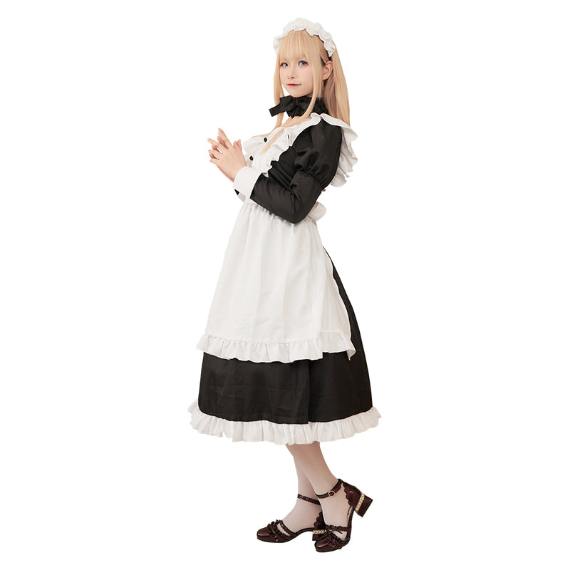 Long Maid Dress Outfits Halloween Carnival Party Cosplay Costume