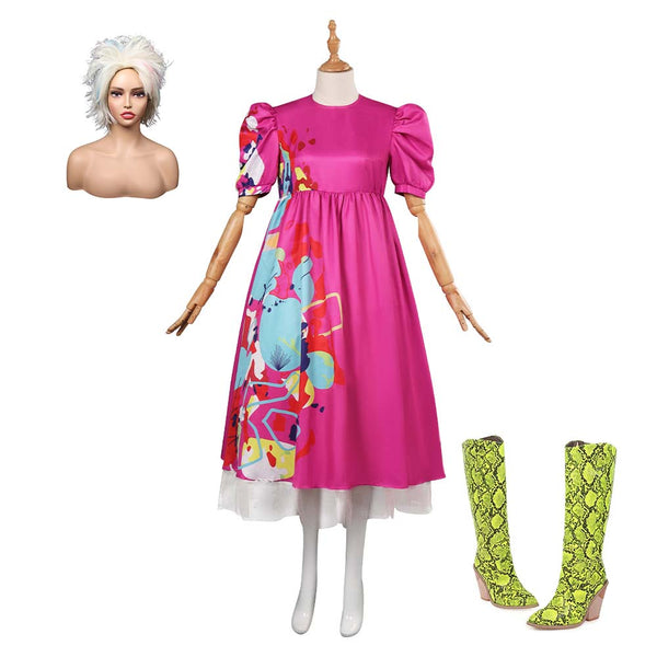 Film Barbie Robe en Maille Rose Femme Cosplay Costume –