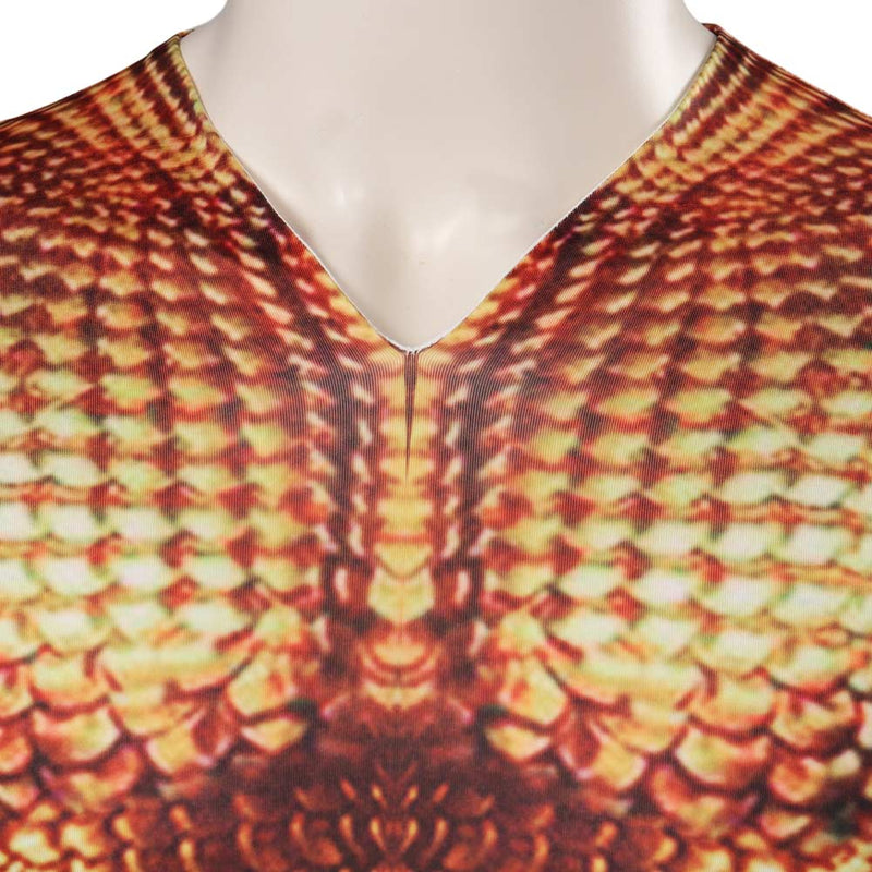 Movie Aquaman Arthur Curry Printed Jumpsuit Outfits Halloween Carnival Cosplay Costume