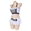 FF VII Tifa Lockhart Women White Swimsuit Party Carnival Halloween Cosplay Costume