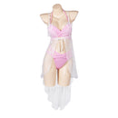 FF VII Aerith Gainsborough Women Pink Bikini Swimsuit Party Carnival Halloween Cosplay Costume