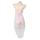 FF VII Aerith Gainsborough Women Pink Bikini Swimsuit Party Carnival Halloween Cosplay Costume