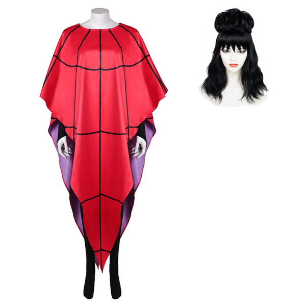 Beetlejuice 2 Lydia Deetz Women Red Cloak with Jumpsuit Cosplay Costume