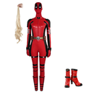 DPool 2024 Ladypool Red Jumpsuit Full Set Party Carnival Halloween Cosplay Costume