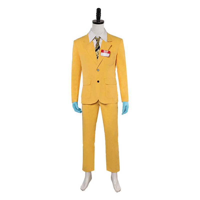 Beetlejuice 2 Shrunken Shrinker Head Bob Yellow Suit Halloween Carnival Suit Cosplay Costume Deluxe Version