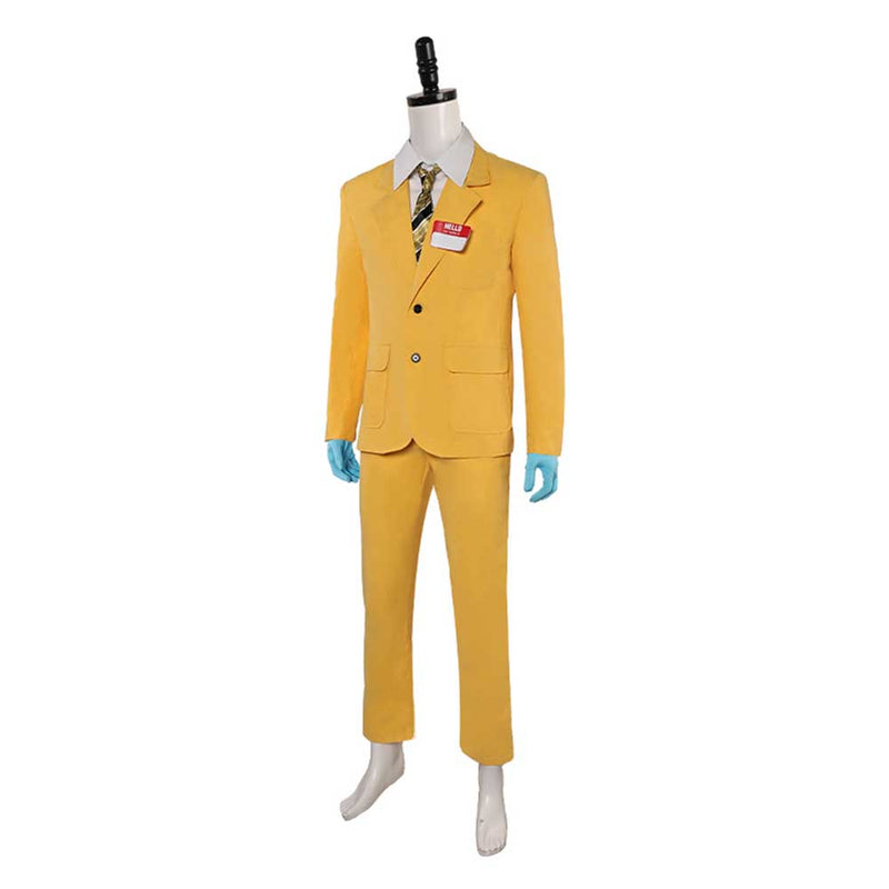 Beetlejuice 2 Shrunken Shrinker Head Bob Yellow Suit Halloween Carnival Suit Cosplay Costume Deluxe Version