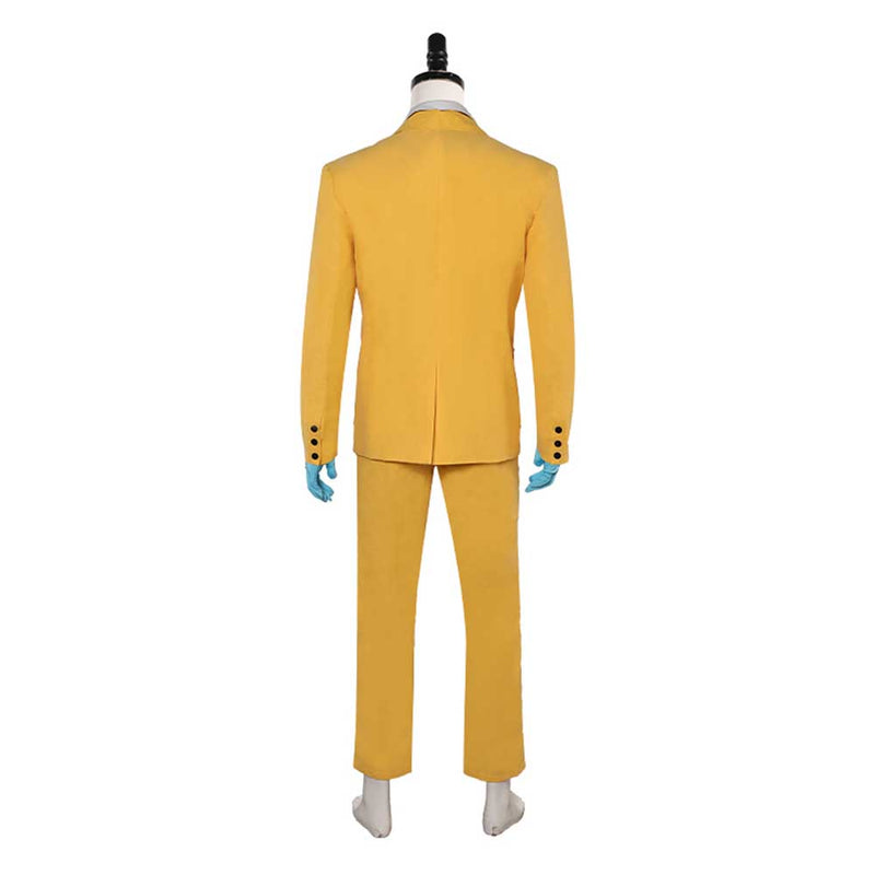 Beetlejuice 2 Shrunken Shrinker Head Bob Yellow Suit Halloween Carnival Suit Cosplay Costume Deluxe Version