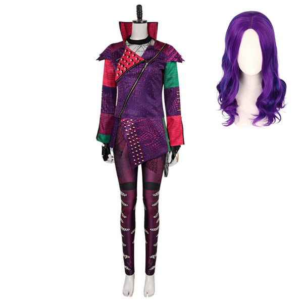 Mal Women Purple Outfit Party Carnival Halloween Cosplay Costume