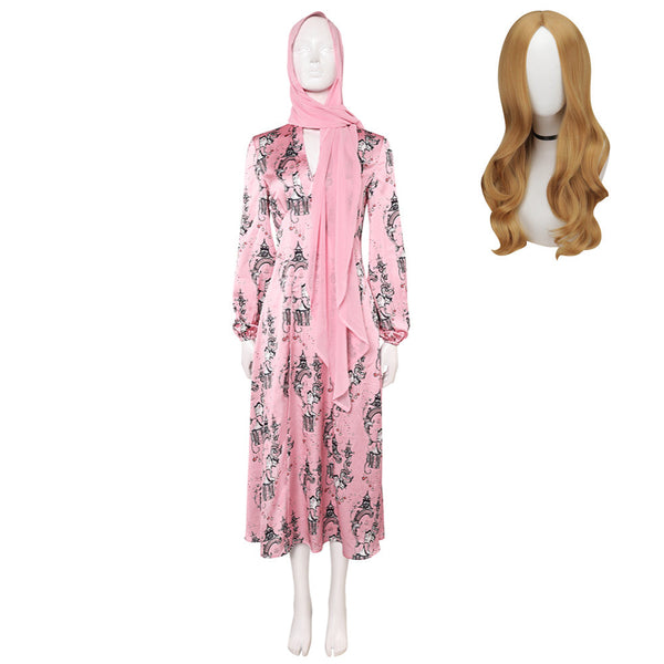 tanya white lotus pink dress The White Lotus Season 3 (2025) Tanya McQuoid Women Pink Dress Cosplay Costume