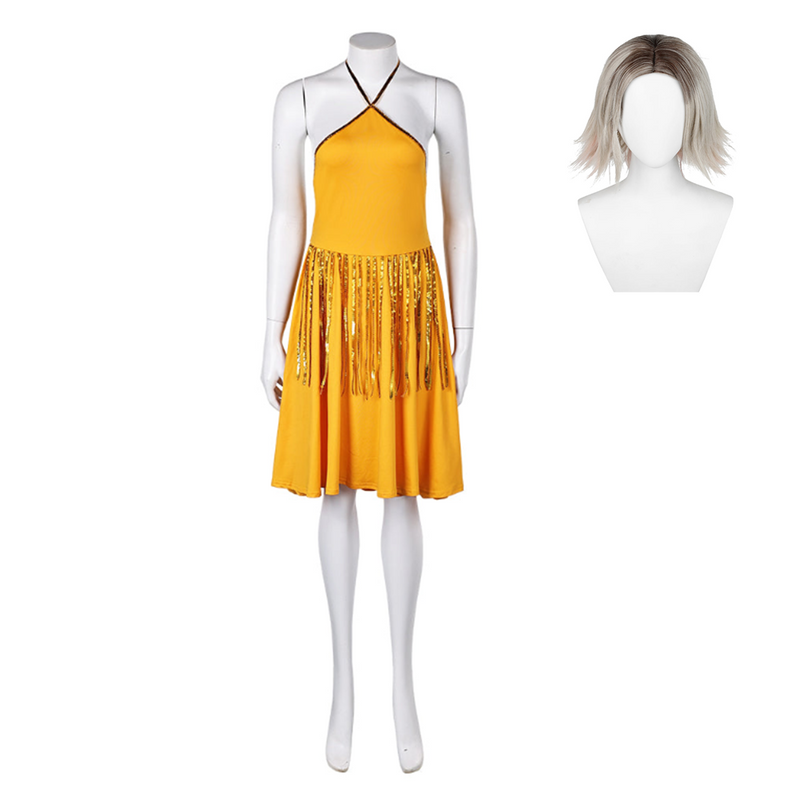 Joker: Folie à Deux (2024) Harley Quinn Women Yellow Dress Cosplay Costume