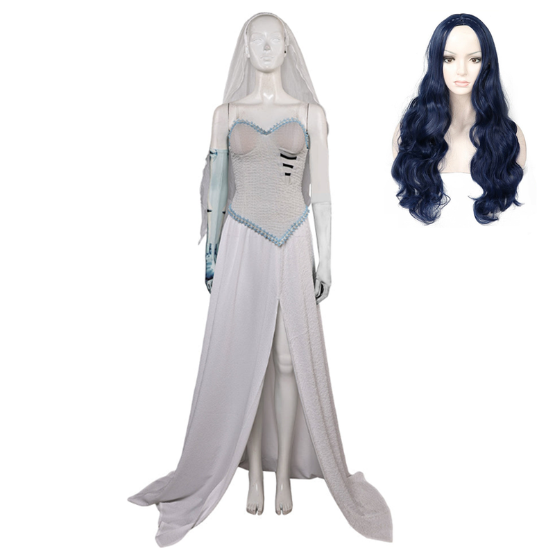 Corpse Bride Emily Women White Wedding Dress Party Carnival Halloween Cosplay Costume | Cossky Corpse Bride Emily Women White Wedding Dress Party Carnival Halloween Cosplay Costume | Cossky