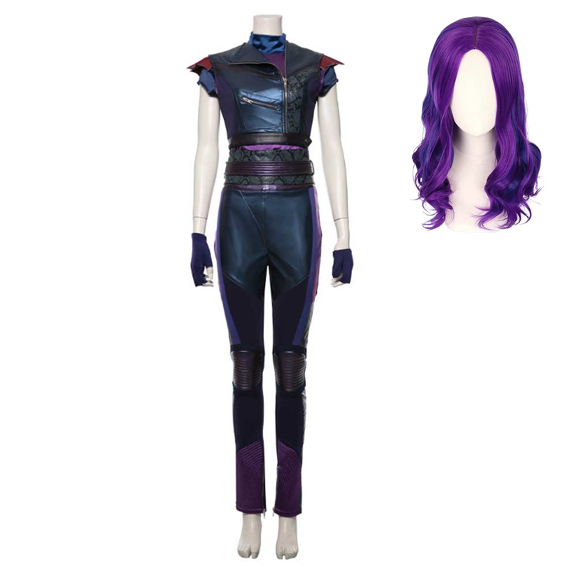 Mal Women Purple and Black Outfit Party Carnival Halloween Cosplay Costume