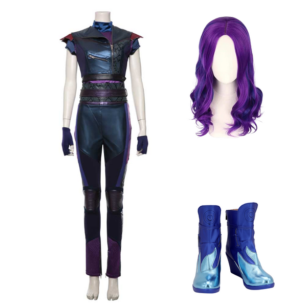 Mal Women Purple and Black Outfit Party Carnival Halloween Cosplay Costume