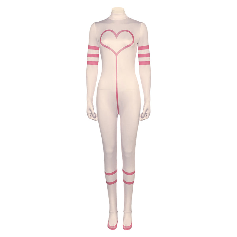 Hazbin Hotel Angel Dust Women White Jumpsuit Party Carnival Halloween Cosplay Costume