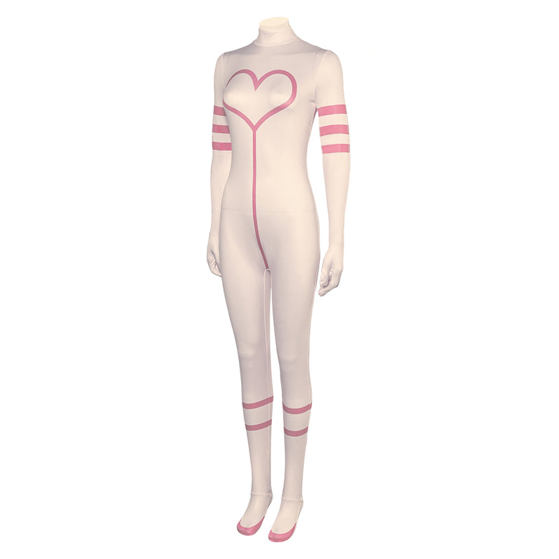 Hazbin Hotel Angel Dust Women White Jumpsuit Party Carnival Halloween Cosplay Costume