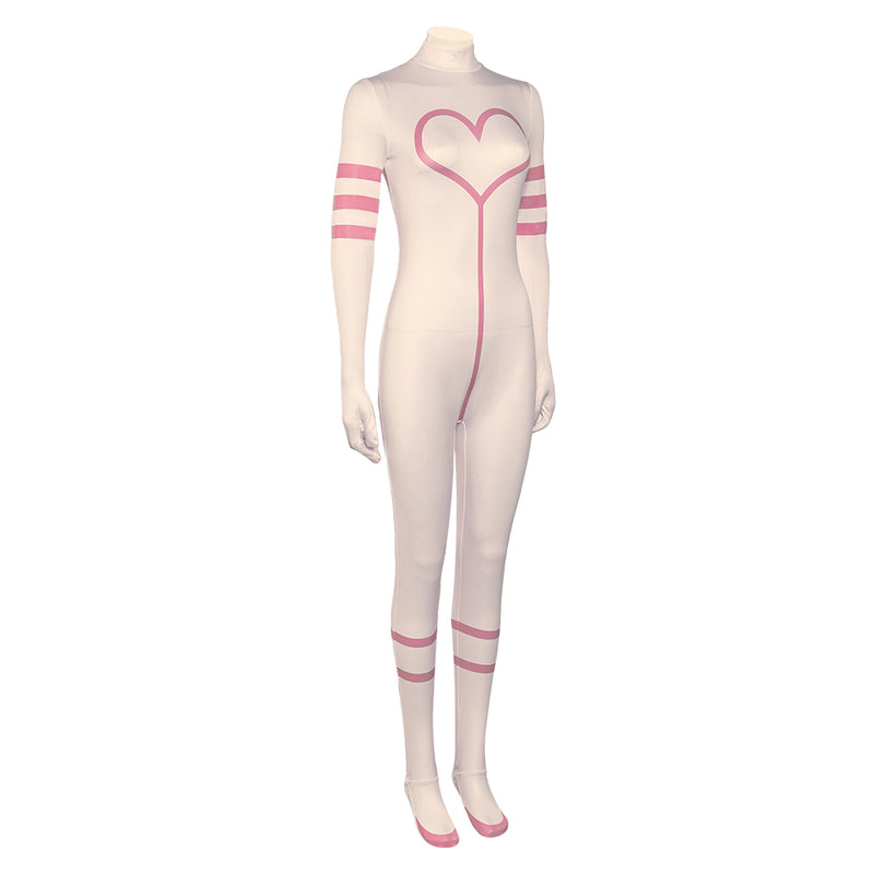 Hazbin Hotel Angel Dust Women White Jumpsuit Party Carnival Halloween Cosplay Costume