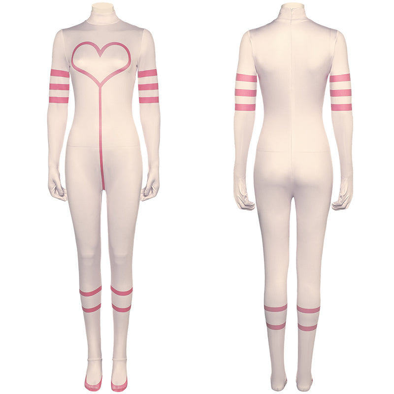 Hazbin Hotel Angel Dust Women White Jumpsuit Party Carnival Halloween Cosplay Costume