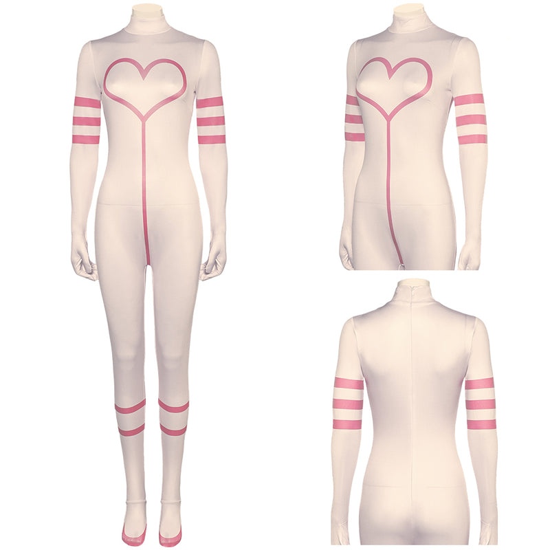 Hazbin Hotel Angel Dust Women White Jumpsuit Party Carnival Halloween Cosplay Costume