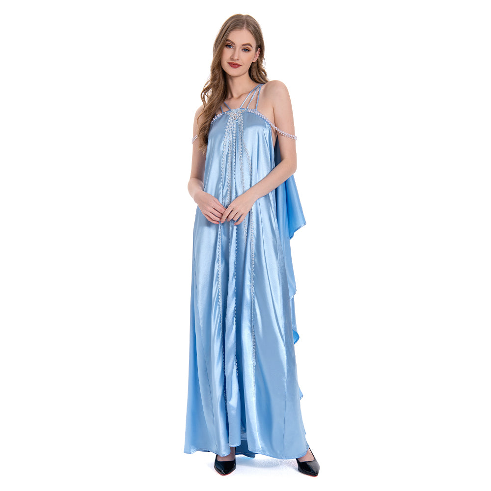 Padme Amidala Women Blue Nightgown Sleepwear Dress Carnival Halloween Cosplay Costume