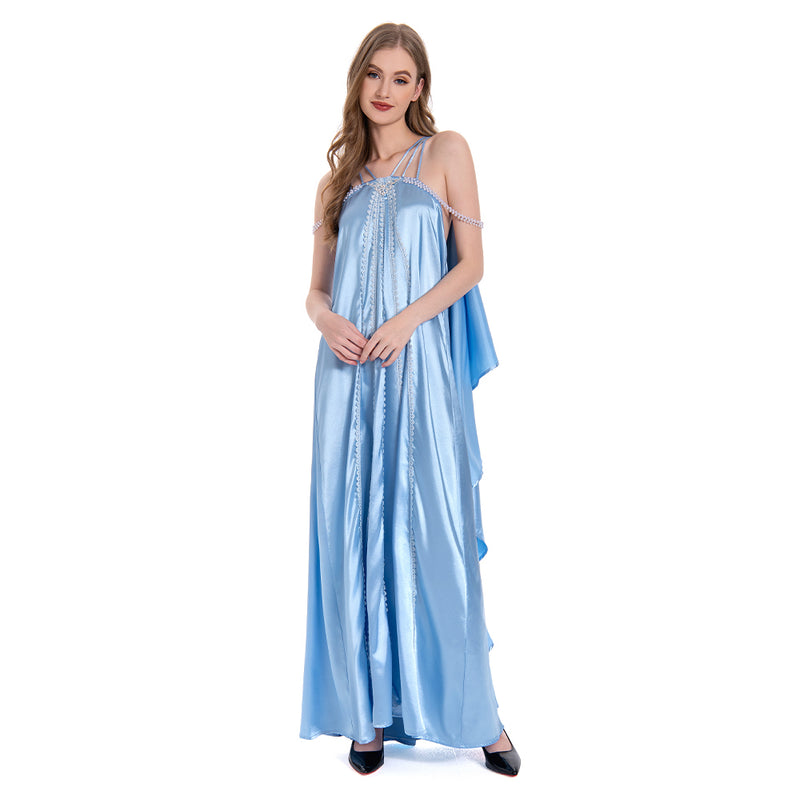 Padme Amidala Women Blue Nightgown Sleepwear Dress Carnival Halloween  Cosplay Costume