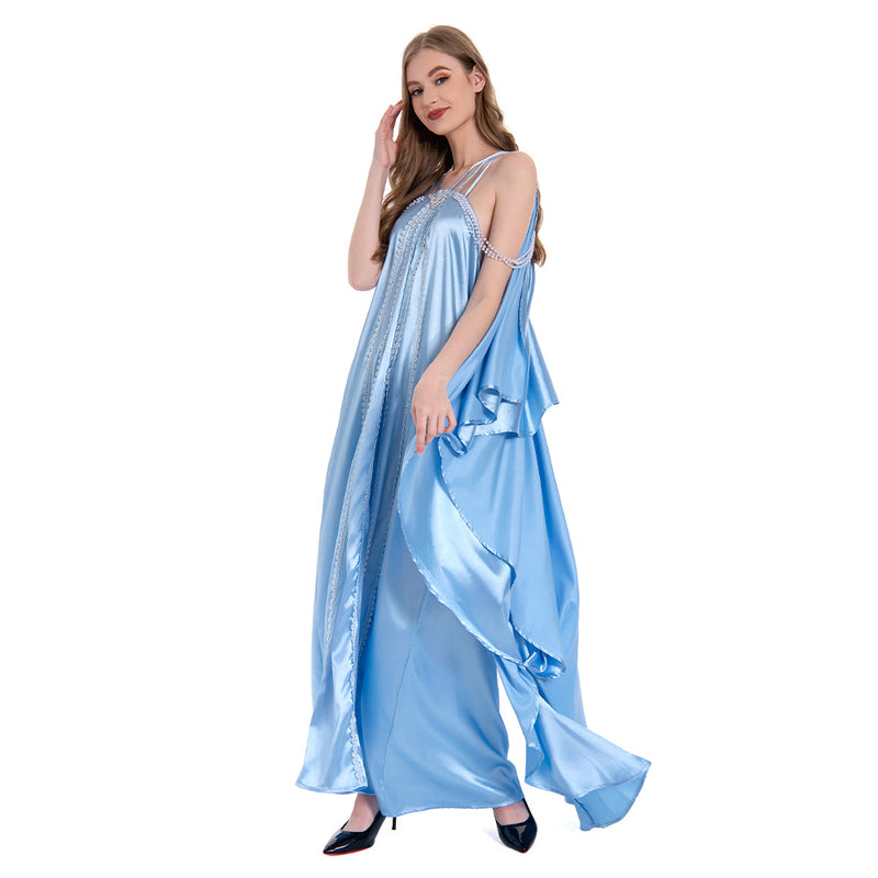 Padme Amidala Women Blue Nightgown Sleepwear Dress Carnival Halloween Cosplay Costume Padme Amidala Women Blue Nightgown Sleepwear Dress Carnival Halloween Cosplay Costume