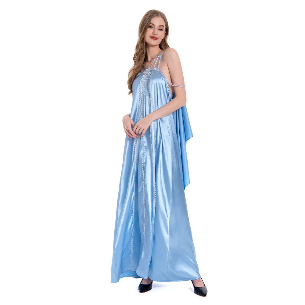 Padme Amidala Women Blue Nightgown Sleepwear Dress Carnival Halloween  Cosplay Costume