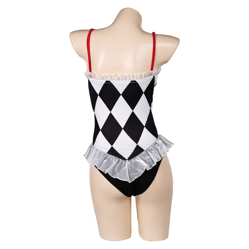 Joker: Folie à Deux (2024) Harley Quinn Women White And Black Swimsuit Cosplay Costume