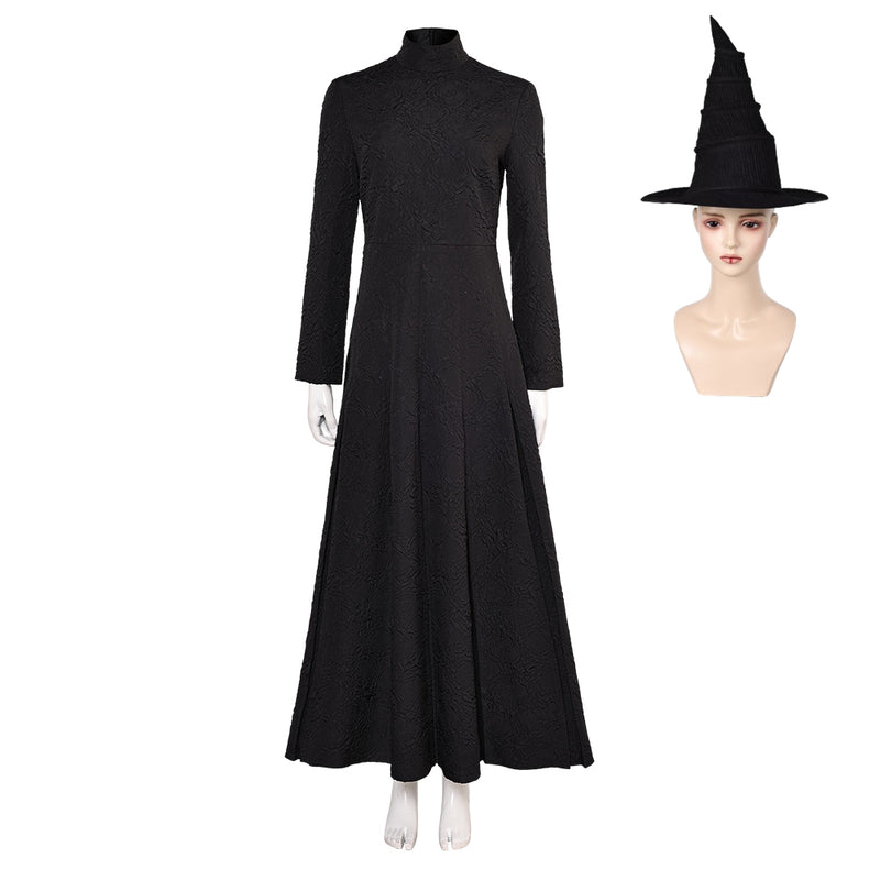 Wicked 2024 Elphaba Witch Black Dress Party Carnival Halloween Cosplay Costume