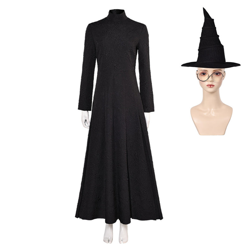 Wicked 2024 Elphaba Witch Black Dress Party Carnival Halloween Cosplay Costume