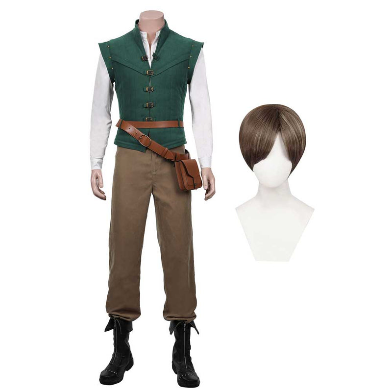 Flynn Rider Prince Vest Shirt Outfits Halloween Carnival Suit Cosplay Costume