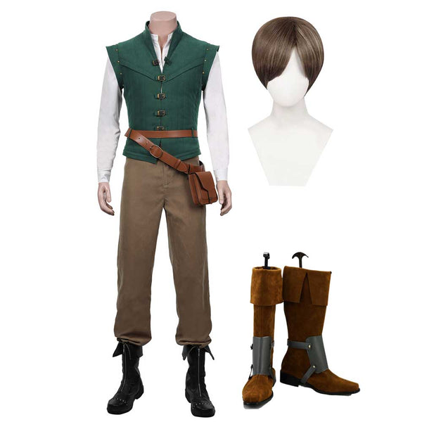 Flynn Rider Prince Vest Shirt Outfits Halloween Carnival Suit Cosplay Costume