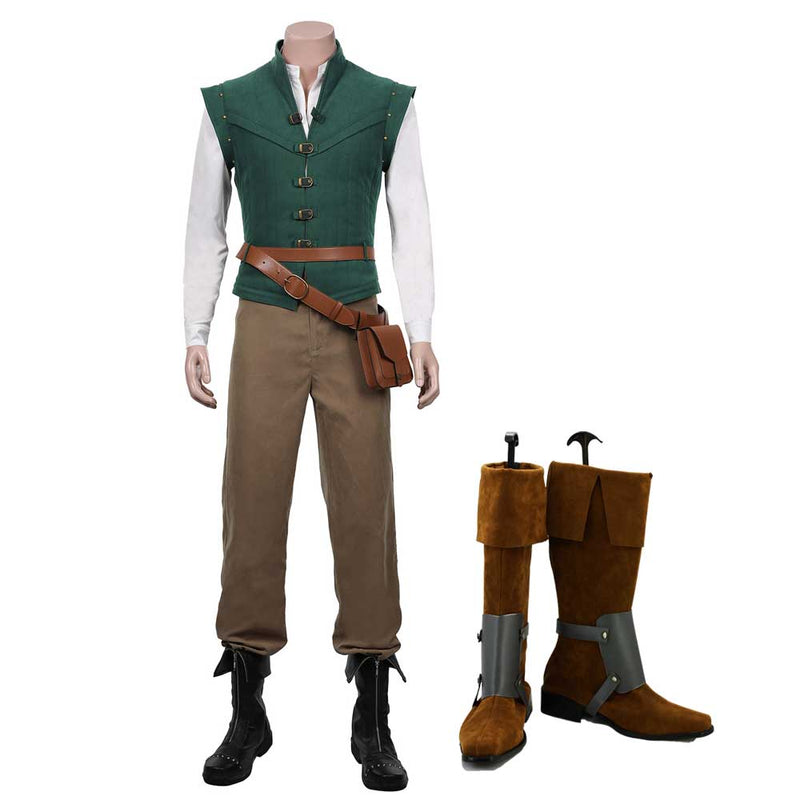 Flynn Rider Prince Vest Shirt Outfits Halloween Carnival Suit Cosplay Costume