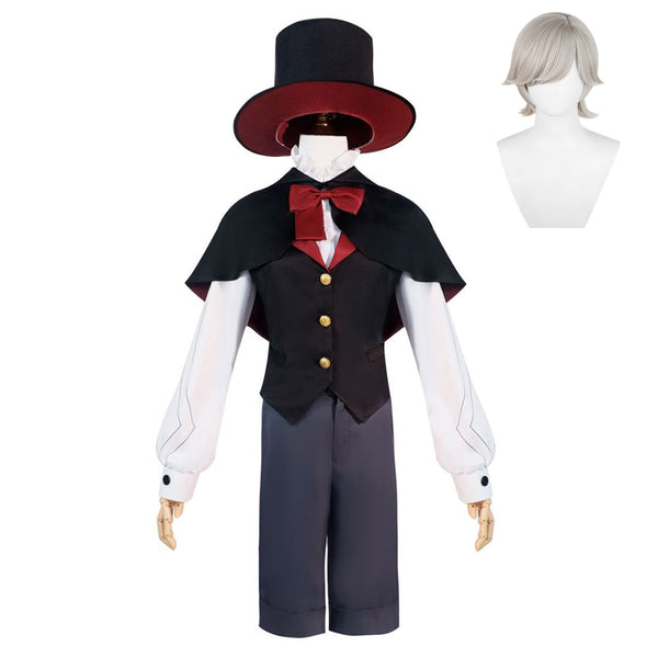 Genshin Impact Lyney Black Suit Party Carnival Halloween Cosplay Costume