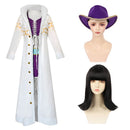 One Piece Nico Robin Miss Allsunday Women White Coat Outfits Party Carnival Halloween Cosplay Costume