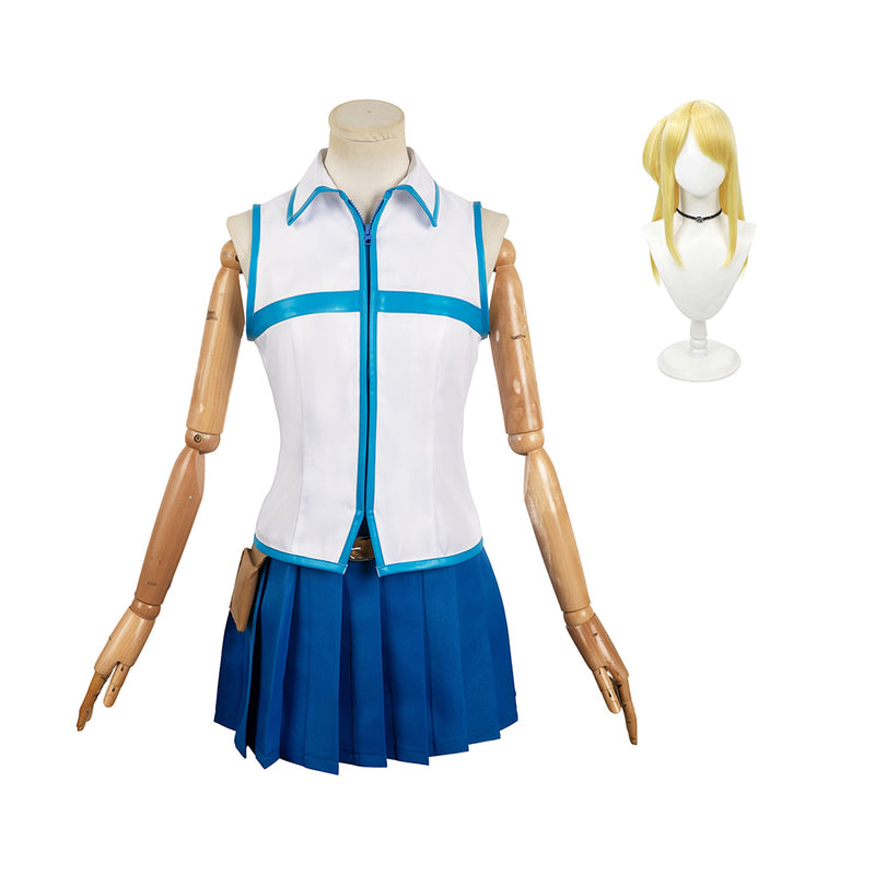 Lucy Heartfilia Women Blue Dress Party Carnival Halloween Cosplay Costume