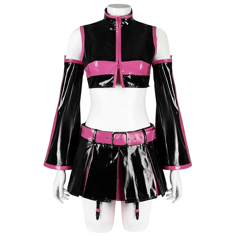 2.5 Dimensional Seduction Anime Mikari Tachibana Women Black Pink Dress Set Cosplay Costume