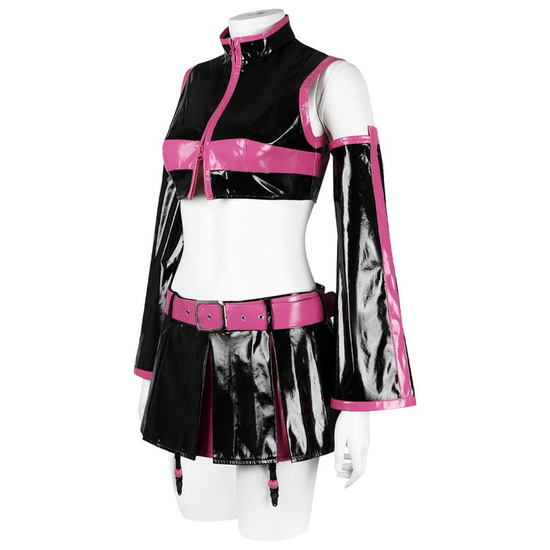 2.5 Dimensional Seduction Anime Mikari Tachibana Women Black Pink Dress Set Cosplay Costume