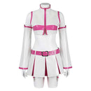 2.5 Dimensional Seduction Anime Ririsa Amano Women White Pink Dress Set Cosplay Costume