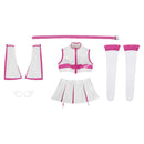 2.5 Dimensional Seduction Anime Ririsa Amano Women White Pink Dress Set Cosplay Costume