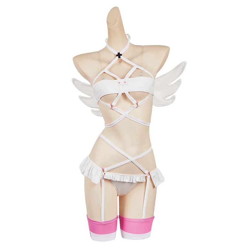 2.5 Dimensional Seduction Ririsa Amano Women White Sexy Suit Cosplay Costume