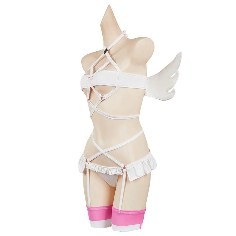 2.5 Dimensional Seduction Ririsa Amano Women White Sexy Suit Cosplay Costume