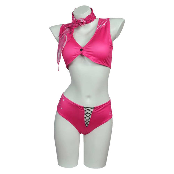 2023 Movie Women Pink Bikini Set Swimsuit Party Carnival Halloween Cosplay Costume